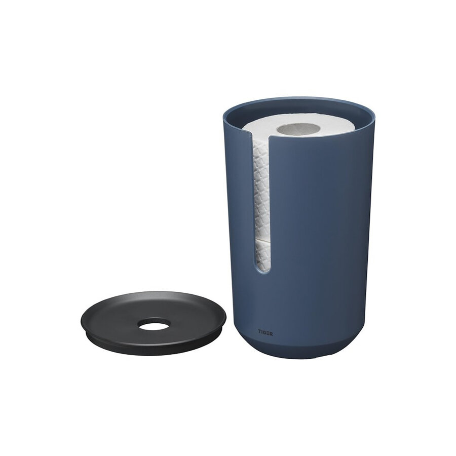 Reserverolhouder Met Deksel Tiger Tess Vrijstaand Blauw - Zwart