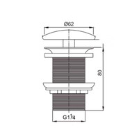 Afvoerplug Best Design Discover Keramisch 5/4" x 80 mm Mat Grijs