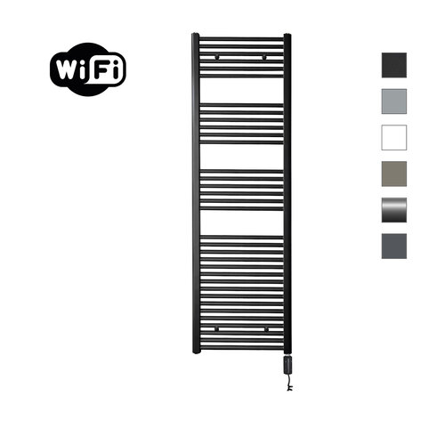 Elektrische Radiator Sanicare HWV Met Wifi 172x45 cm Mat Zwart 920W Met Thermostaat Zwart Rechtsonder 