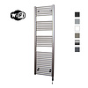 Sanicare Elektrische Radiator Sanicare HWV Met Wifi 172x60 cm Inox Look 1127W Met Thermostaat Zwart Rechtsonder