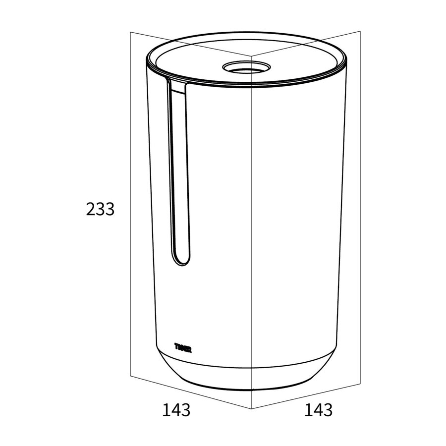 Reserverolhouder Met Deksel Tiger Tess Vrijstaand Zwart - Antraciet