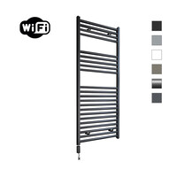 Elektrische Radiator Sanicare HWV Met Wifi 111,8x45 cm Mat Zwart 596W Met Thermostaat Zwart Linksonder