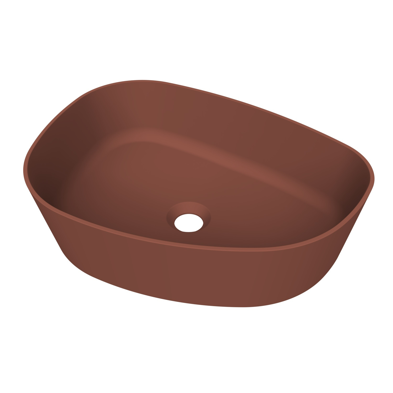Arcqua Rocker Opbouw Waskom Organisch L 50x37 Mat Terracotta Arcqua