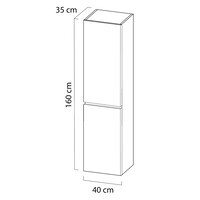 Hoge Kolomkast Tiger Loft 40 cm Mat Zwart