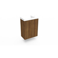 Fonteinkast Maddison Oak Arcqua Luna 40x55x28 cm Incl. Fontein Mat Wit Zonder Overloop