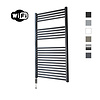 Elektrische Radiator Sanicare HWV Met Wifi 111,8x60 cm Mat Zwart 730W Met Thermostaat Chroom Linksonder