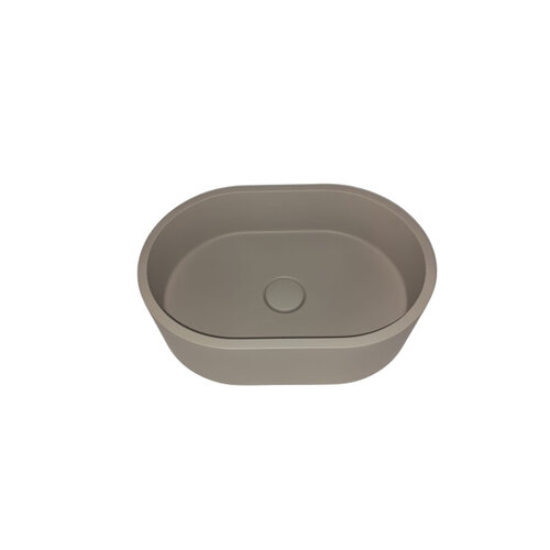 Opbouw Wastafel Sanimex Crystal Beton Ovaal Medium Grijs 