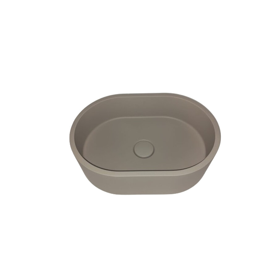 Opbouw Wastafel Sanimex Crystal Beton Ovaal Medium Grijs