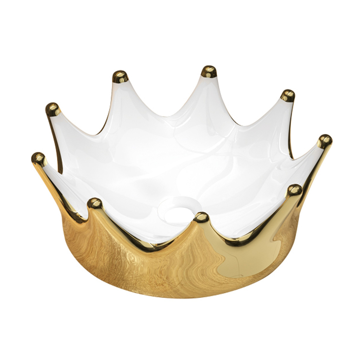 Best Design Waskom Crown 40 cm Rond Glans Goud Wit