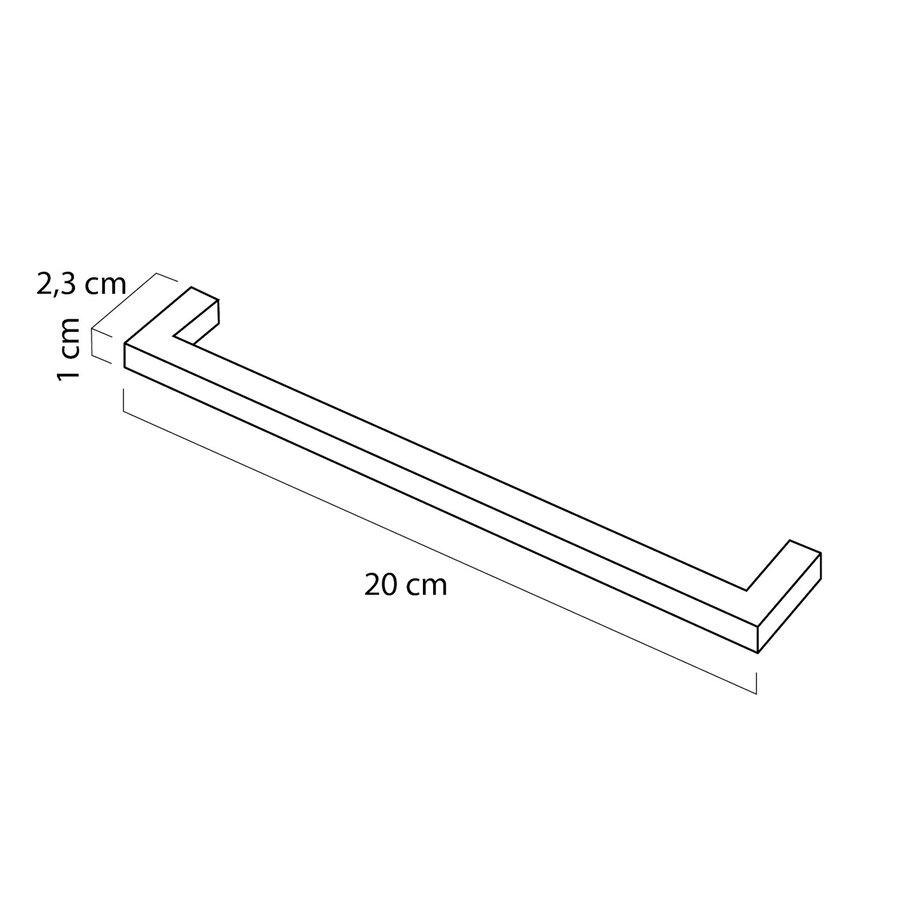 Greep S02 Tiger S-line 20 cm RVS Geborsteld