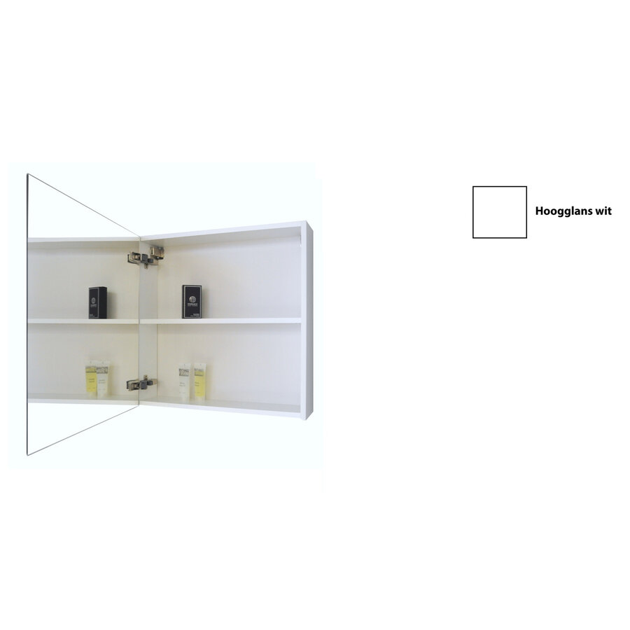 Spiegelkast Sanicare Qlassics 60 cm 1 Deur Hoogglans Wit Rechts