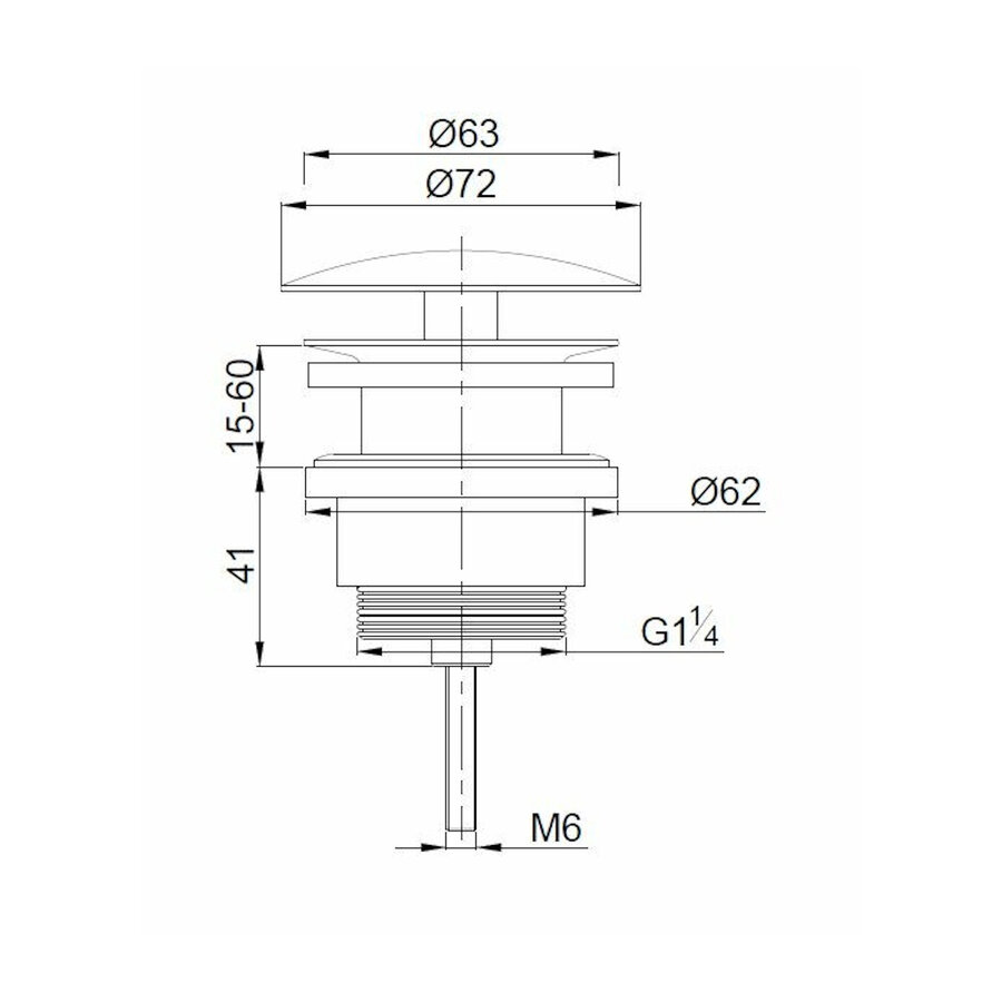 Open Afvoerplug Wiesbaden Caral 5/4" Glans Wit