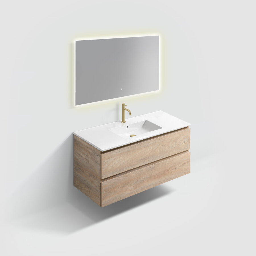 Badmeubelset Met Spiegel Clou InBe 120 CM Grieks Eiken