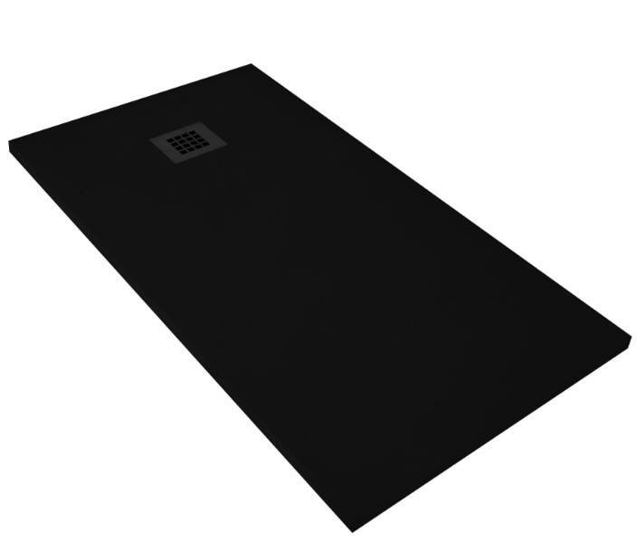 Douchebak BWS Renovi 180x90x3 cm Composietsteen Mat Zwart Boss & Wessing