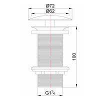 Open Afvoerplug BWS Karsten Verlengd 5/4" Mat Wit