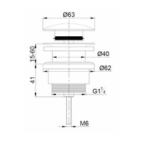 Clickwaste Afvoerplug Wiesbaden Caral 5/4" Glans Wit