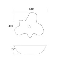 Waskom Best Design Fior Organisch 51x49x13 cm Glans Wit