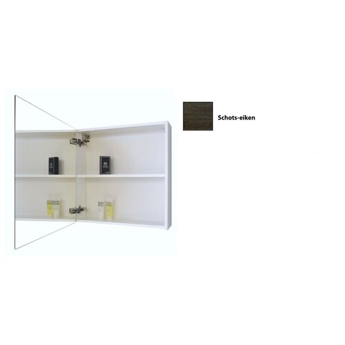 Spiegelkast Sanicare Qlassics 60 cm 1 Deur Schots-Eiken Links 