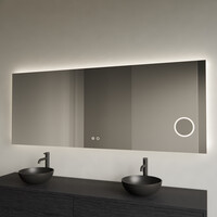Spiegel Gliss Design Lumin Rechthoekig 140 x 70 cm Incl. Spiegelverwarming, Scheerspiegel en Indirect LED-verlichting Rondom