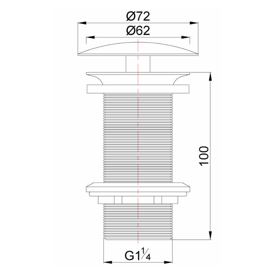 Open Afvoerplug Wiesbaden Caral Verlengd 5/4" Mat Wit