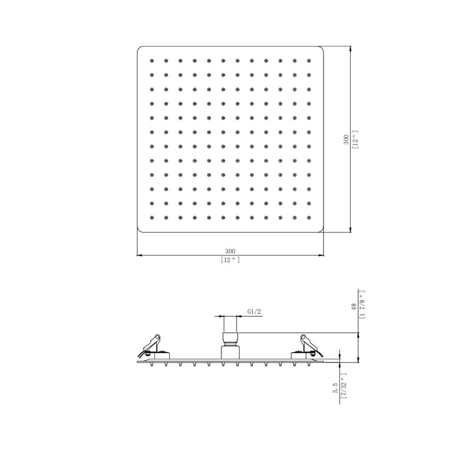 Inbouw Douchekop BWS Mia 30x30cm Chroom