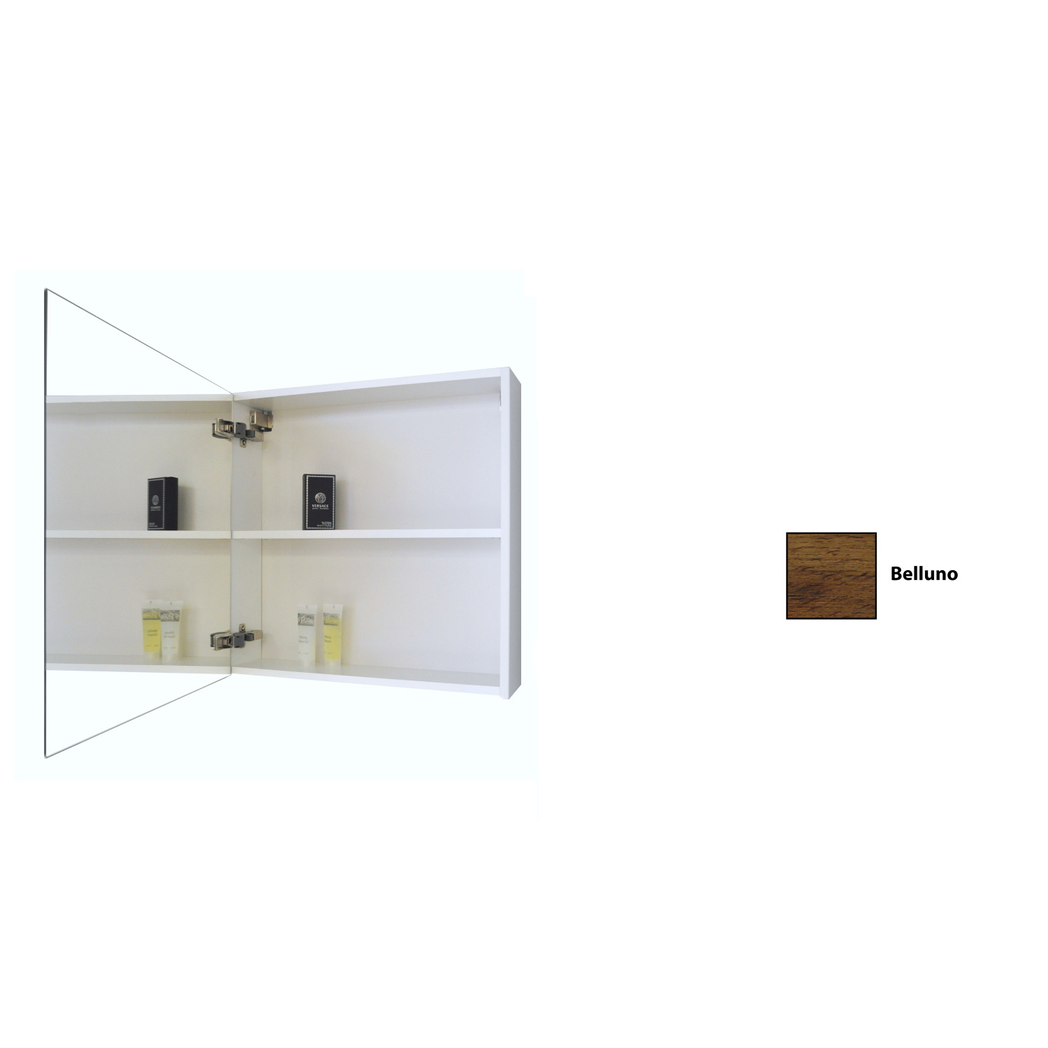 Spiegelkast Sanicare Qlassics 60 cm 1 Deur Belluno Eiken Links Sanicare