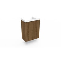 Fonteinkast Cafe Oak Arcqua Ridge 40x55x28 cm Incl. Fontein Glans Wit Met Overloop