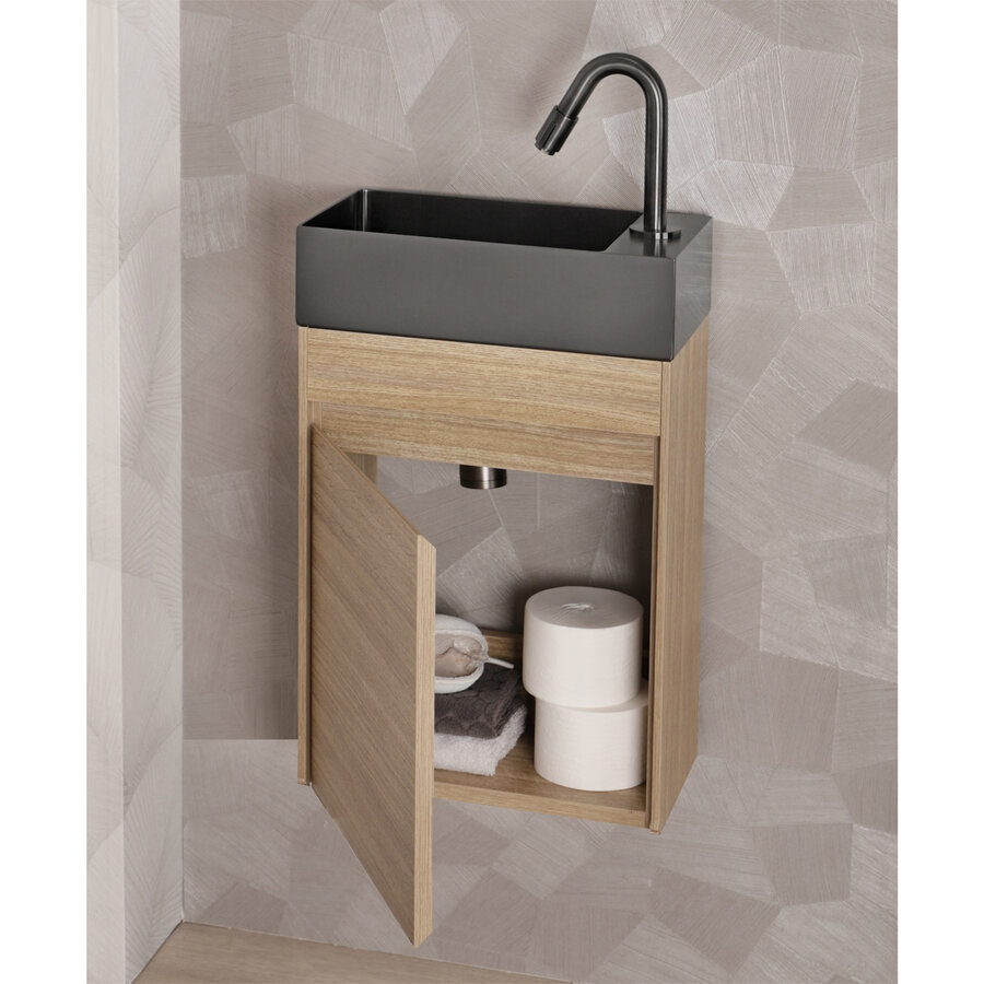 Fonteinkast Differenz Hura L Links/Rechts 40 cm Eiken