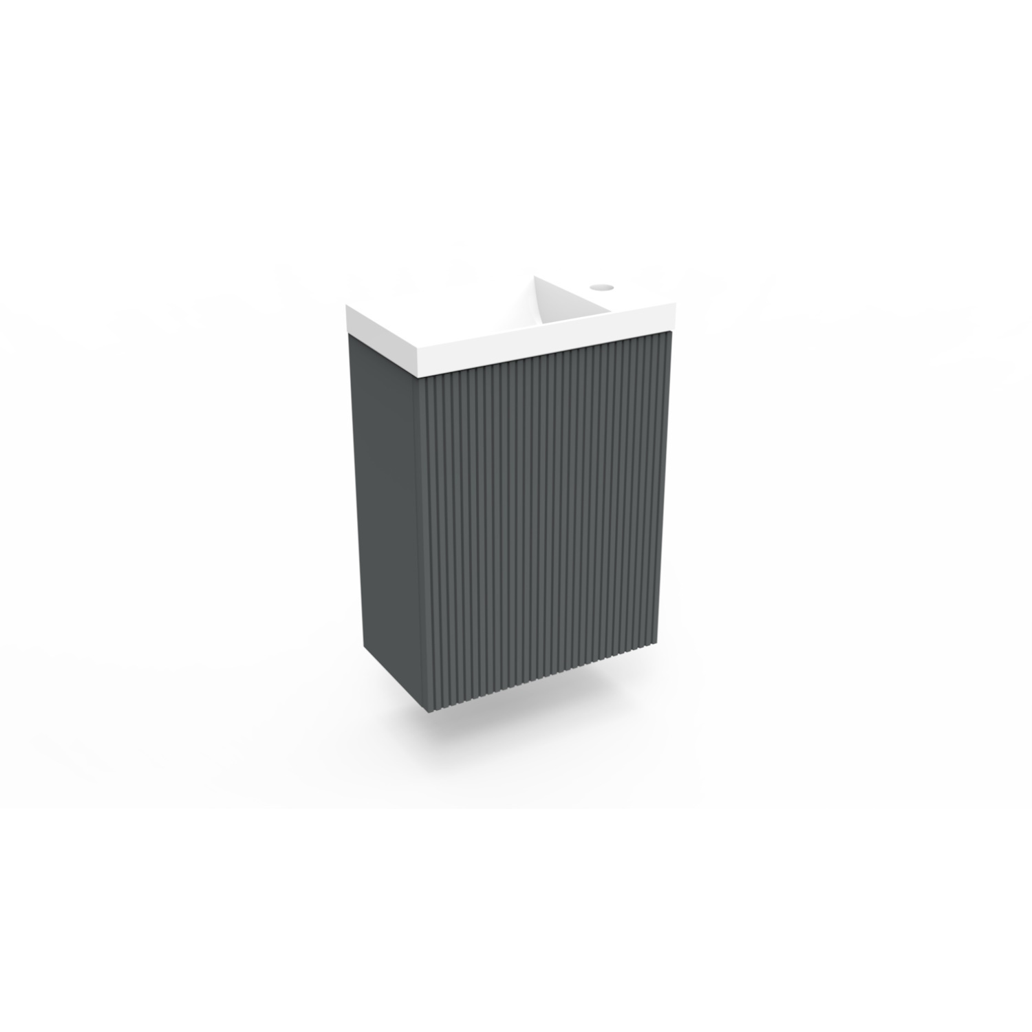 Fonteinkast Cement Arcqua Ridge 40x55x28 cm Incl. Fontein Glans Wit Zonder Overloop Arcqua
