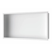 Inbouwnis Luca Sanitair 60x30x6,5cm RVS Mat Wit