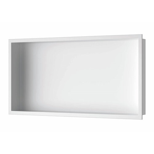 Inbouwnis Luca Sanitair 60x30x6,5cm RVS Mat Wit 