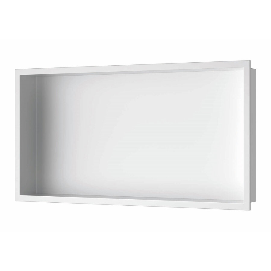 Inbouwnis Luca Sanitair 60x30x6,5cm RVS Mat Wit