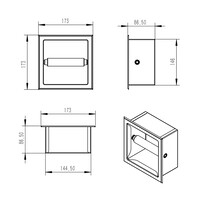 Toiletrolhouder Inbouw Wiesbaden Rocko Zonder Klep Mat Zwart