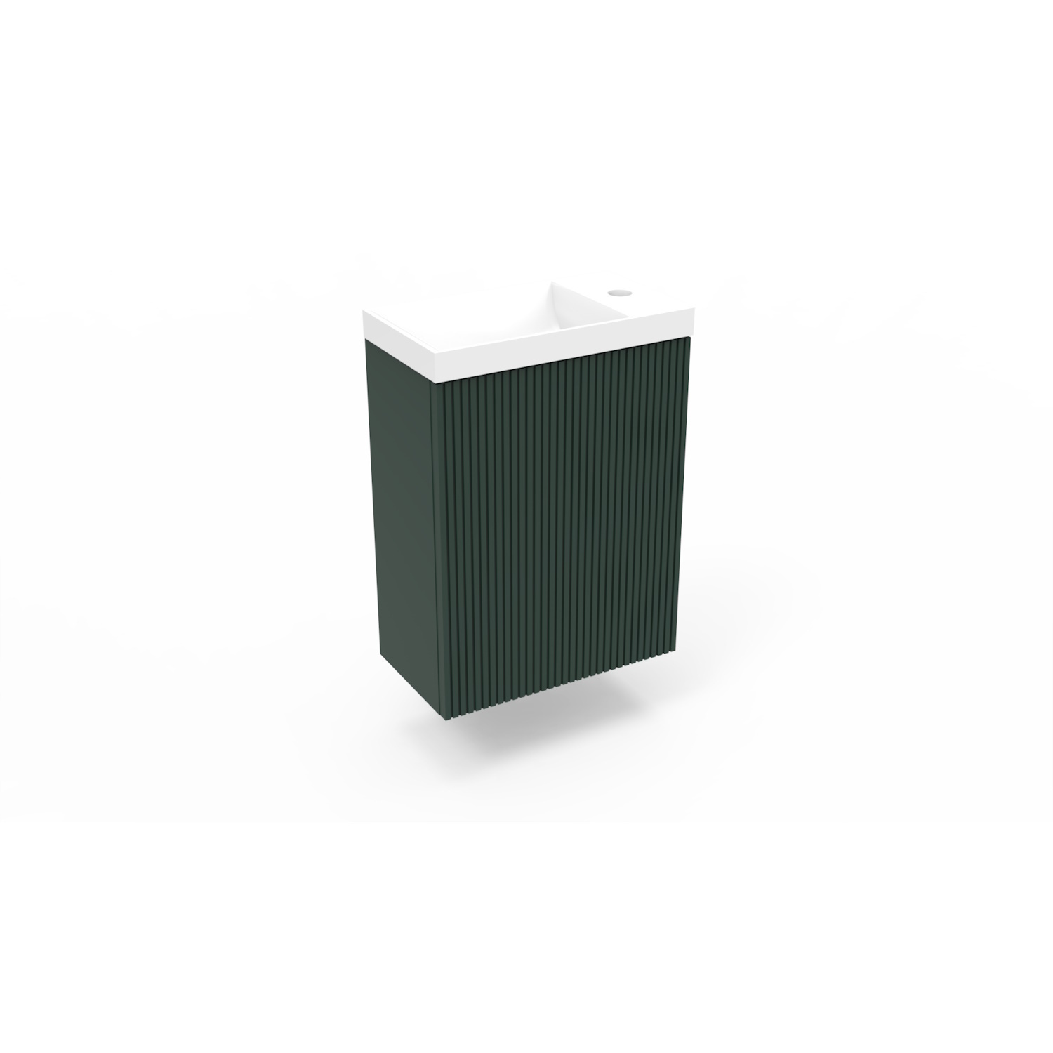 Fonteinkast Highland Green Arcqua Ridge 40x55x28 cm Incl. Fontein Glans Wit Zonder Overloop Arcqua