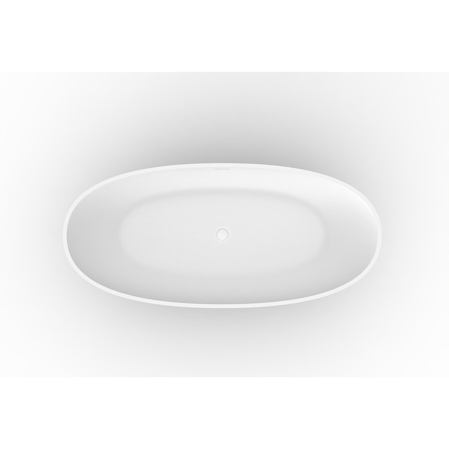 Vrijstaand Ligbad Wiesbaden Chiek 165x75 cm Solid Surface Mat Wit