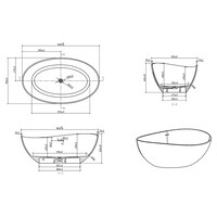 Vrijstaand Ligbad Wiesbaden Waive 160x95 cm Solid Surface Mat Wit