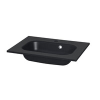 Meubelset Tiger Reverse 60 cm Met 2 Lades Chalet Eik - Mat Zwart incl Oval Wastafel Mat Zwart