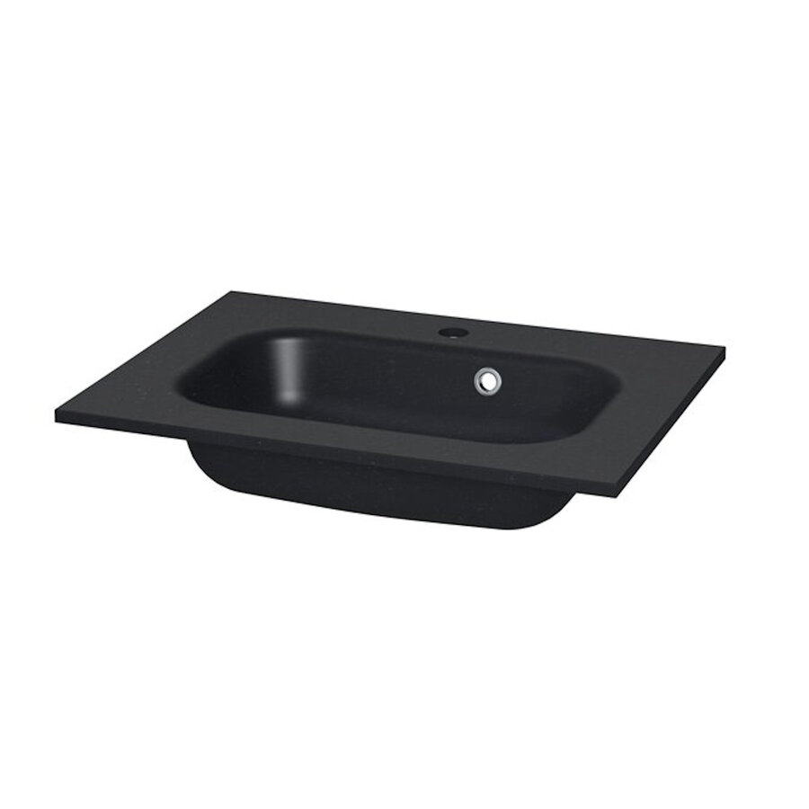 Meubelset Tiger Reverse 60 cm Met 2 Lades Chalet Eik - Mat Zwart incl Oval Wastafel Mat Zwart