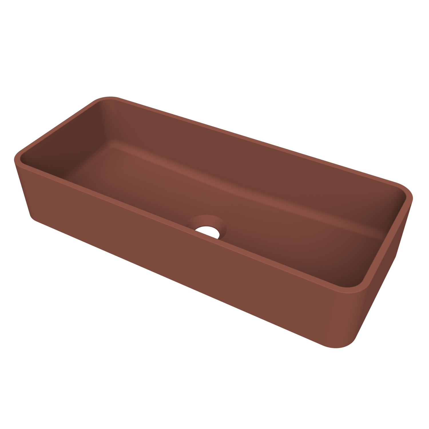 Arcqua Case Opbouw Waskom Rechthoek 60x26 Mat Terracotta Arcqua