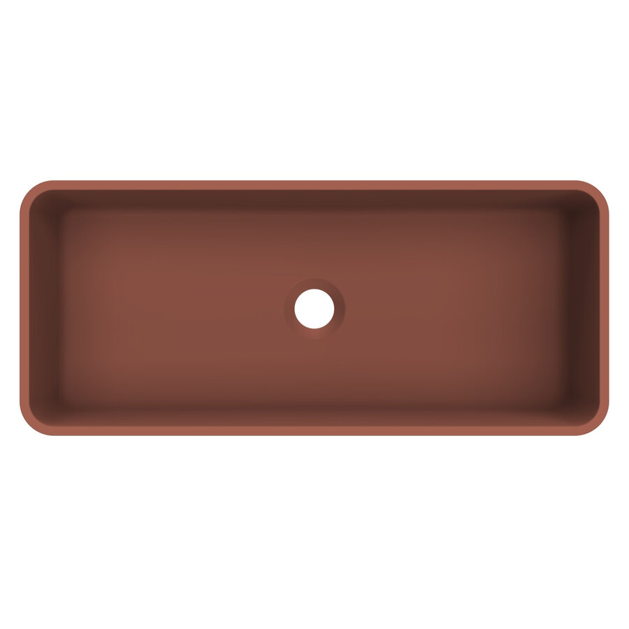 Arcqua Case Opbouw Waskom Rechthoek 60x26 Mat Terracotta