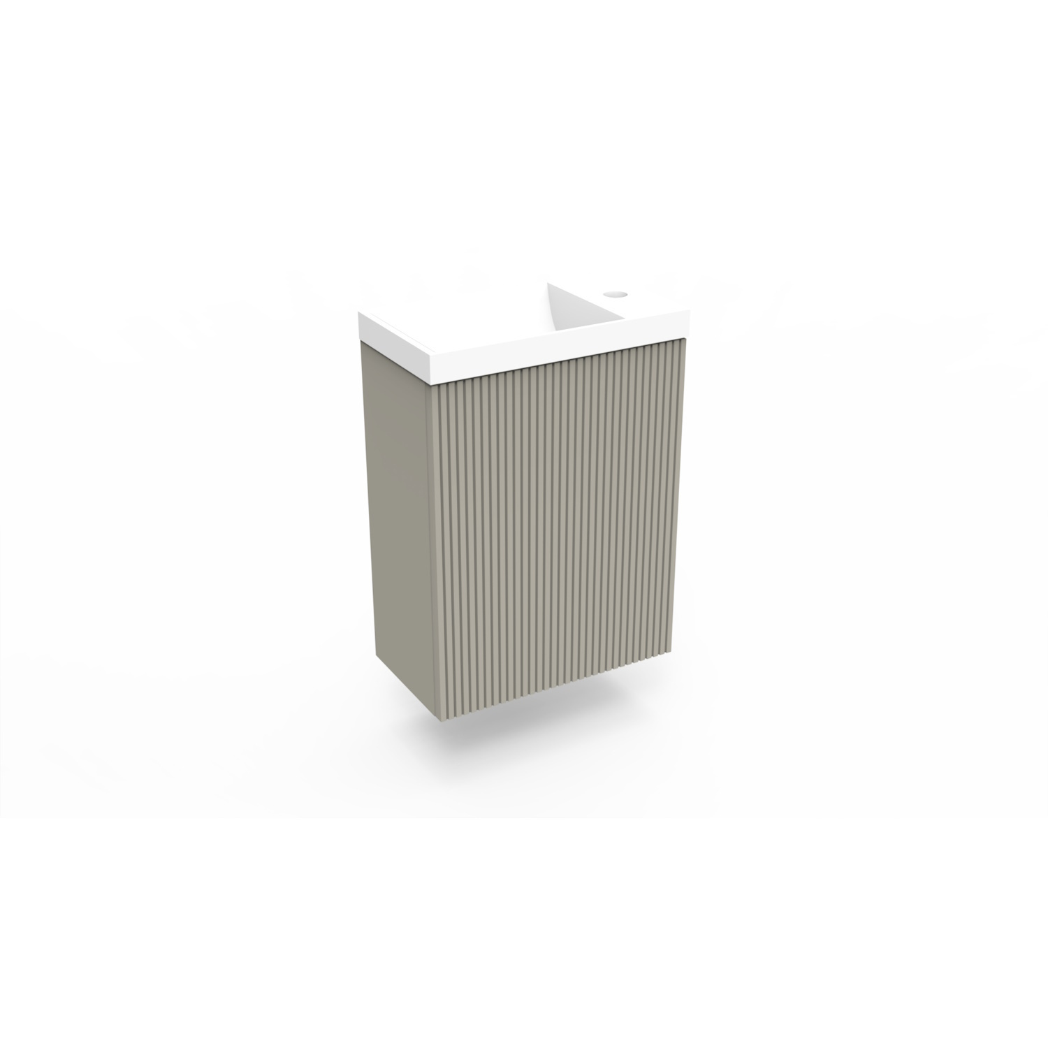 Fonteinkast Clay Arcqua Ridge 40x55x28 cm Incl. Fontein Mat Wit Zonder Overloop Arcqua