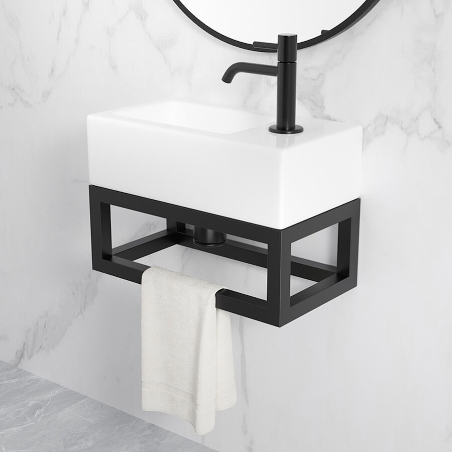 Frame Voor Fontein Wiesbaden Nick 39,5x15x21,5 cm Mat Zwart