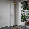 Fortifura Buitendouche vrijstaand Fortifura Outdoor Deluxe Regendouche Met Handdouche Geborsteld Messing