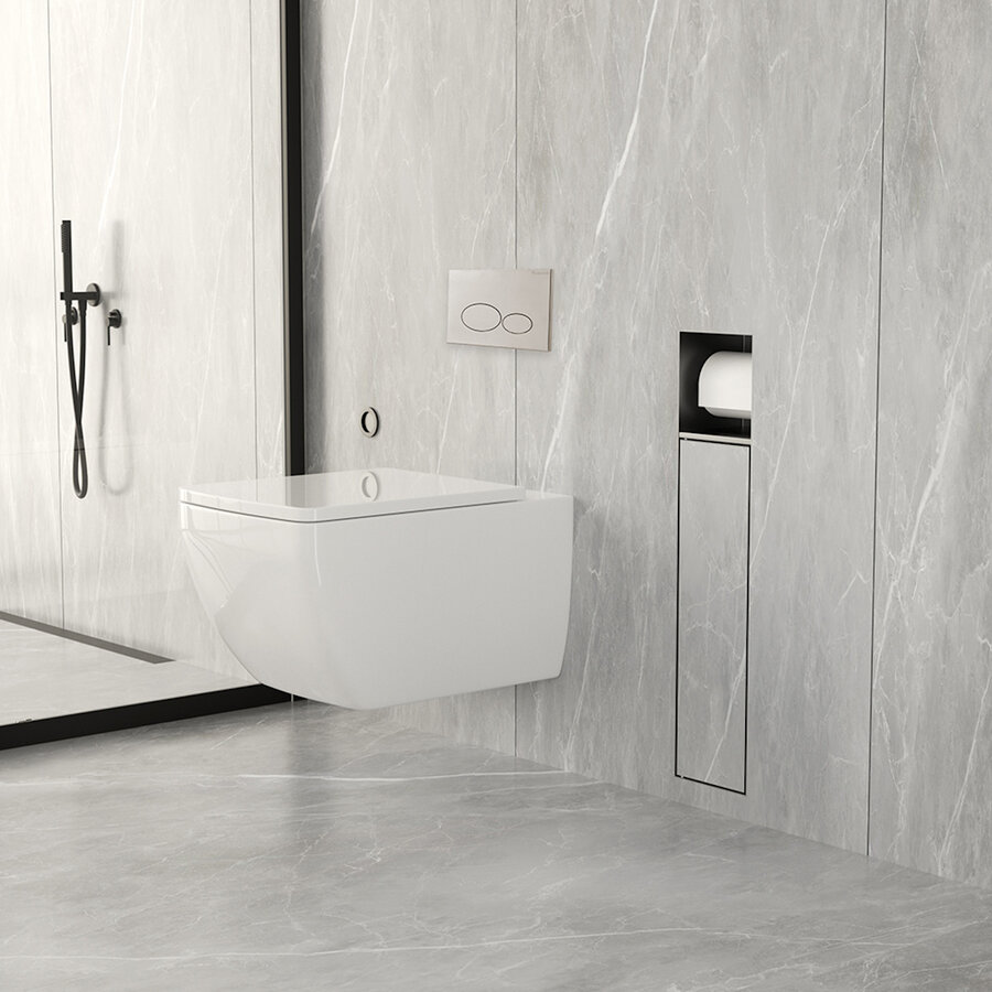 Toiletrol- en Borstelhouder Inbouw Wiesbaden Rocko Betegelbaar Gunmetal