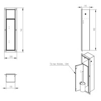 Toiletrol- en Borstelhouder Inbouw Wiesbaden Rocko Betegelbaar Gunmetal