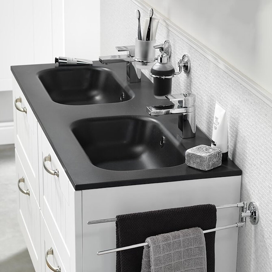 Wastafel Tiger S-line Oval 120 cm Mat Zwart