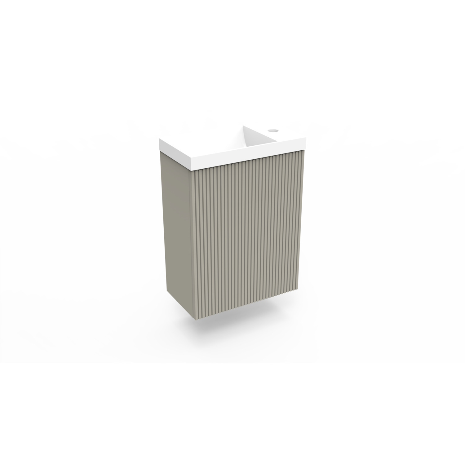 Fonteinkast Clay Arcqua Ridge 40x55x28 cm Incl. Fontein Glans Wit Zonder Overloop Arcqua