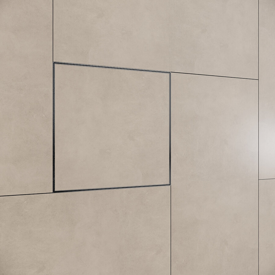 Inbouwnis Betegelbaar BWS Alfie 30x30 Geborsteld Staal