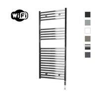 Elektrische Radiator Sanicare HWV Met Wifi 111,8x60 cm Chroom 533W Met Thermostaat Chroom Rechtsonder
