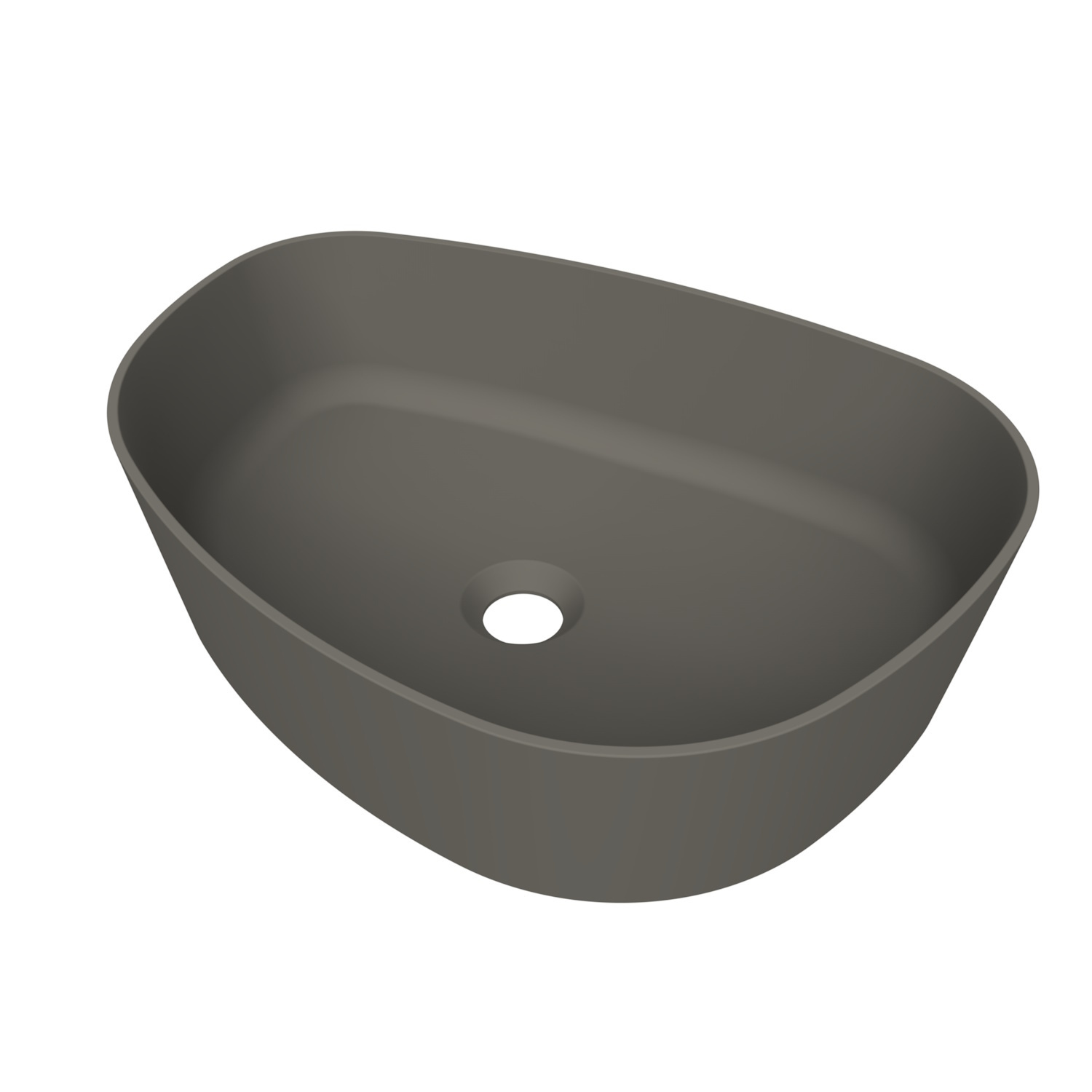 Arcqua Rocker Opbouw Waskom Organisch R 50x37 Mat Quartz Grijs Arcqua